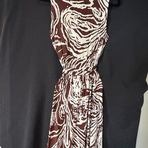 Diane Von Furstenberg Brown and White Maxi Dress